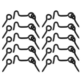sourcing map 8Pcs Eye Latch Gate Door Swivel Hook,1.7" Cabin Hook and Eye Latch Lock with Mounting Screws for Wood Window Door, Black