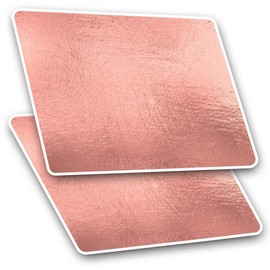 Rectangle Stickers(Set of 2) 7.5cm - Rose Gold Foil Copper Colour Shimmer Fun Decals for Laptops,Tablets,Luggage,Scrap Booking,Fridges, #24123