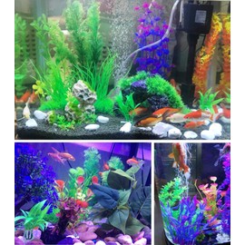 CousDUoBe Artificial Aquatic Plants Small Aquarium Plants Artificial Fish Tank Decorations，Used for Household and Office Aquarium Simulation Plastic Hydroponic Plants
