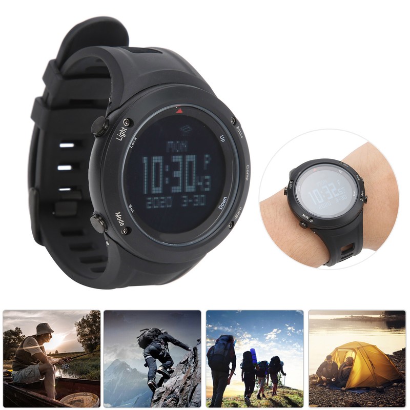 Men Mountaineering Watch Waterproof Digital Watch with Compass Pedometer Calorie