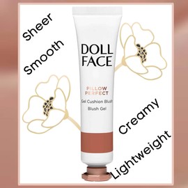DOLL FACE Liquid Blush for Cheeks | Pillow Perfect Gel Cushion Blush | Cream Blusher Makeup | Lightweight, Blendable & Buildable Natural Radiance (Nudie)
