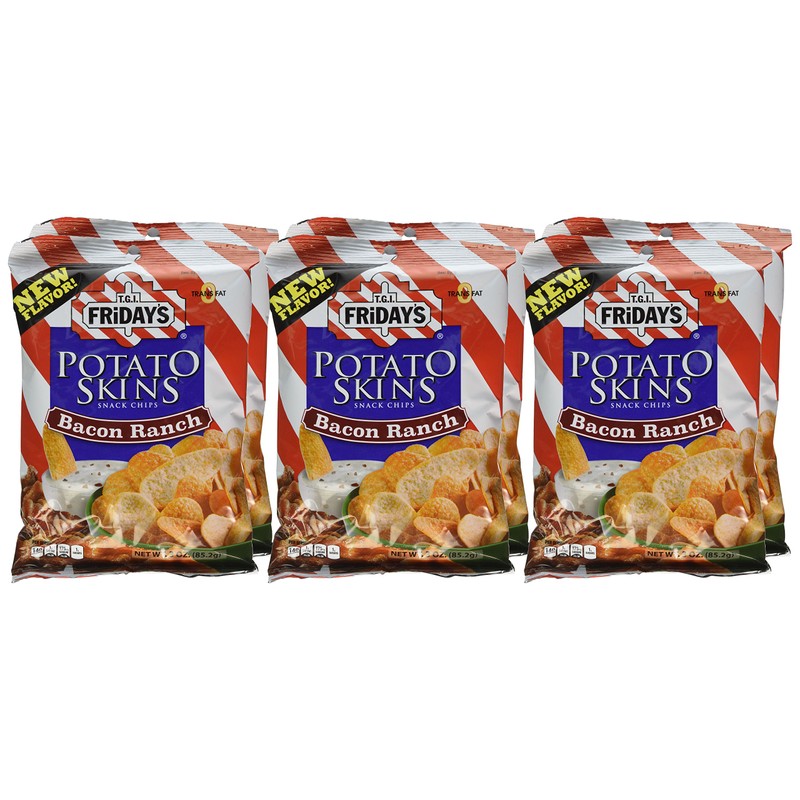 TGI Fridays Bacon Ranch Potato Skin chips, 3 Ounce --