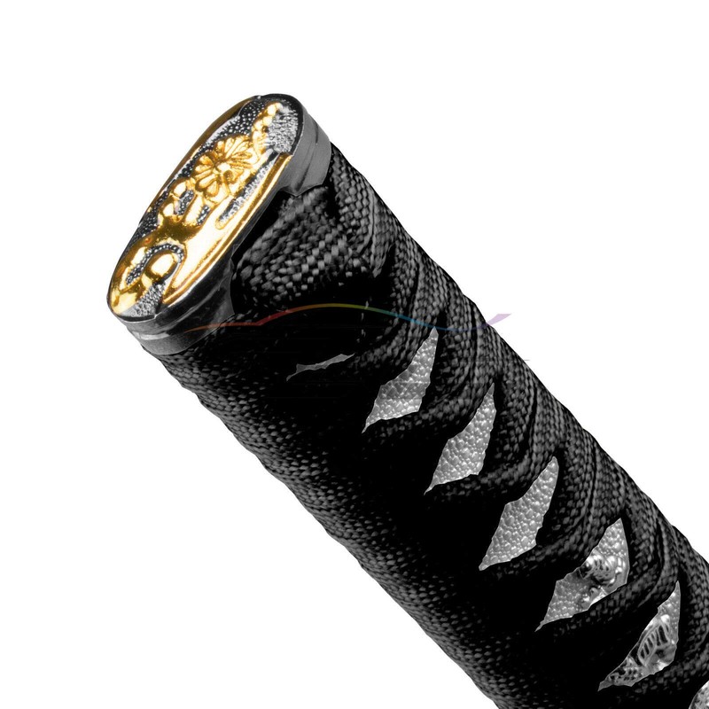 EZAUTO WRAP 26cm Black White Shift Knob Samurai Sword Alloy