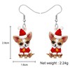 TIZURO Christmas Acrylic Cute Chihuahua Earrings Cartoon Puppy Pets Animals