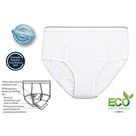 Comfort Finds Men's Reusable Incontinence Brief 6oz - White - 2X-Large 46-48 - Single Unit