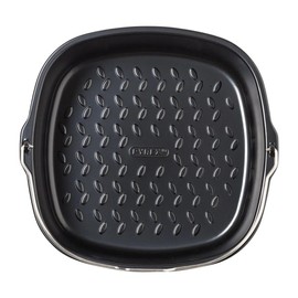 PYREX, Airfryer Metal, piatto da forno rotondo, 22 x 21 x 7,5 cm, cestino cottura con manico, acciaio al carbonio antiaderente, cottura omogenea, compatibile forno, congelatore e lavastoviglie