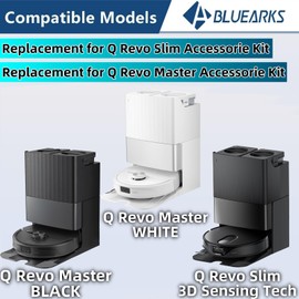 Bluearks 22Pcs Accessories Kit,Compatible with Roborock Qrevo Master/Qrevo Slim Robot Vacuum 2 Roller Brush,4 Mop Pads,4 Hepa Filters,6 Side Brush,6 Vacuum Bags,Master Replacement Parts