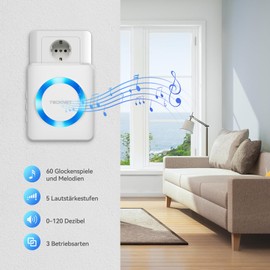 Tecknet Waterproof Wireless Bell Set Wireless Doorbell