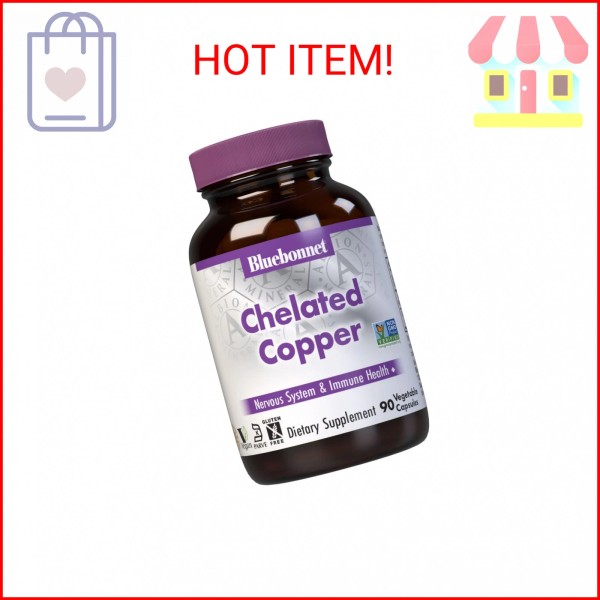 Bluebonnet Nutrition Albion Chelated Copper, 3 mg of Copper, For
