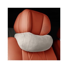 TNAIYH Car Headrest Neck Pillow, Suede Soft Comfortable Vehicle Seat Support Head Rest Pillow Cushion for Driving, Automotive Interior Accessories, Universal for SUV Sedan Truck (Beige)