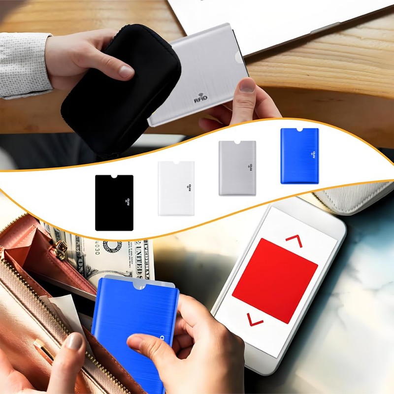 HSYTEK Pack of 10 Credit Card Sleeves, Multicoloured RFID Blocker