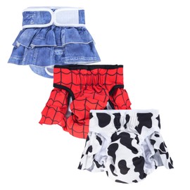 AMFUN Wiederverwendbare Hundewindeln, Waschbare Hundehöschen, Hundehöschen Hunde Windel für Hündinnen bei Läufigkeit & Inkontinenz-Denim Blau