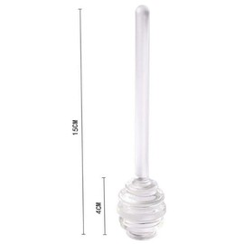 2Pcs Transparent 6" Glass Honey Dipper Sticks Stirring Sticks Server Honey Spoon Dipper Stirrer Honey Wand for Honey Pot Jar Containers Honey Dispense Drizzle, Home and Kitchen