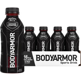 BODYARMOR Sports Drink Sports Beverage, Blackout Berry, Coconut Water Hydration, Natural Flavors With Vitamins, Potassium-Packed Electrolytes, Perfect For Athletes, 16 Fl Oz (Pack of 12)