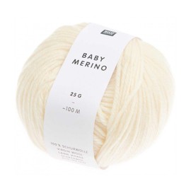 Rico Baby Merino DK Baby Wool, Colour 01 Cream, Pure Merino Wool for Knitting or Crocheting