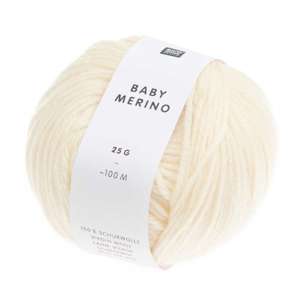 Rico Baby Merino DK Baby Wool, Colour 01 Cream, Pure