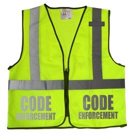 Code Enforcement safety vest with REFLECTIVE design, High Visibility vest (US, Alpha, Small, Medium, Regular, Regular, Safety Green)