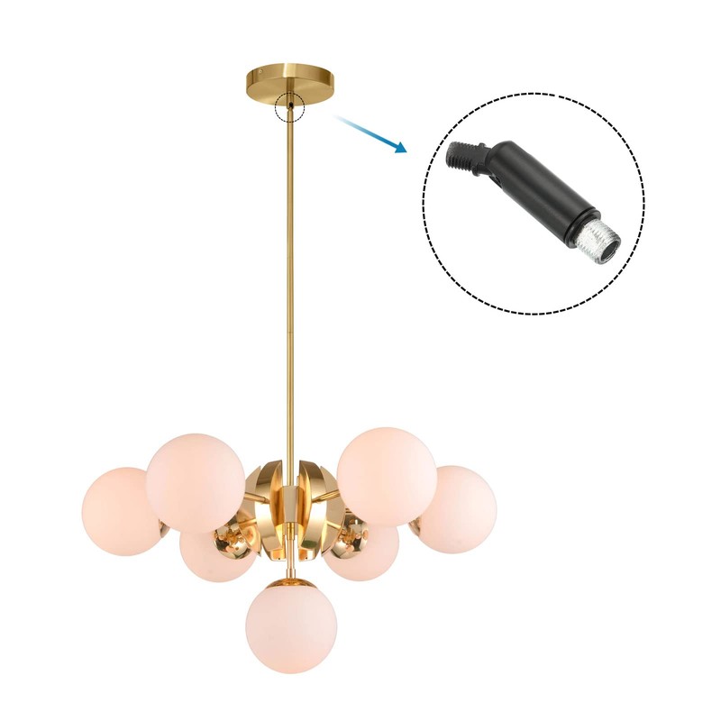 PATIKIL Sloped Ceiling Light Adapter, 4 Pack 180/350 Degree M10