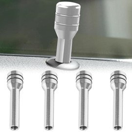 VZU Pack of 4 Car Universal Door Lock Pin Button, 10 x 49 mm Aluminium Interior Door Lock Pin Button, Cover Door Lock Bolt Pin