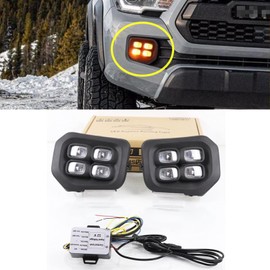 KITOCARTOP LED Fog Lights DRL Fit For 2016-2023 Toyota Tacoma With Amber Turn Signal Driving Lights Front Bumper HeadLights Accessories