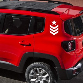 Autodomy 4x4 Sticker Offroad Army Star Military Star US Army 2 Pieces Car Sticker Tuning Weatherproof and UV Resistant 23 x 12.7 cm (White)