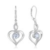Oskani Heart Birthstone Dangle Earrings for Women, 925 Strlings Silver