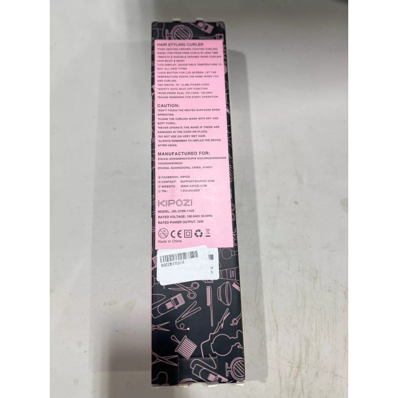 Kipozi Pro Curling Wand JDL-216B-11US Hair Styler Thermally Insulated Dual