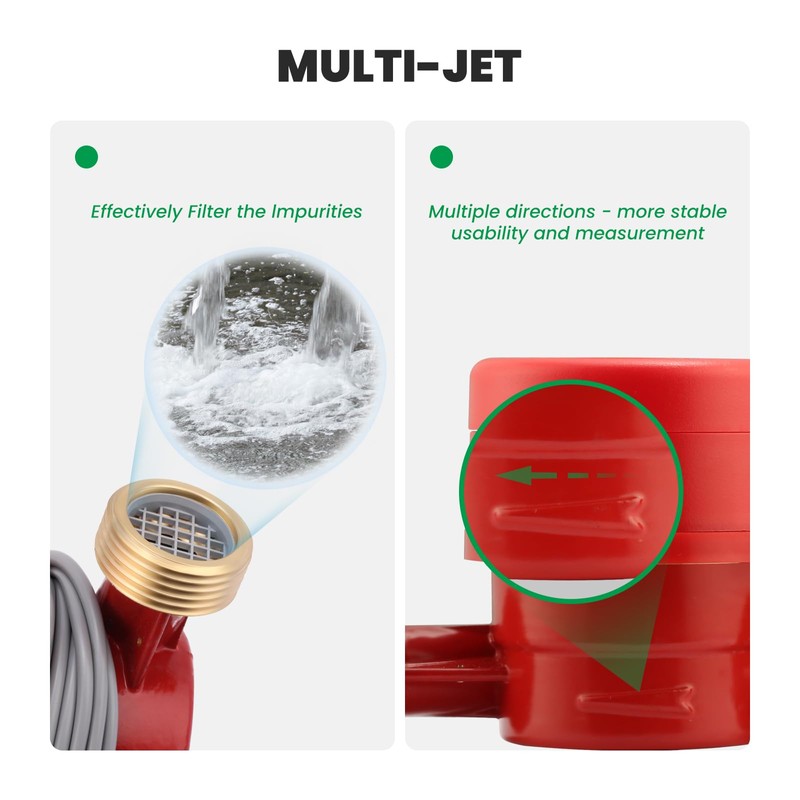 Watflow DN20 Water Meter 3/4" NPT, Gallon Water Flow Meter