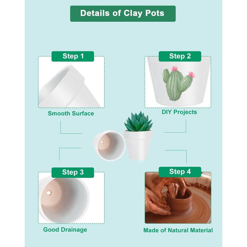 vensovo 48 Pcs 2" Tiny Terracotta & Terra Cotta Pots