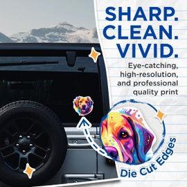 (2 Pack) Labrador Retriever Dog Breed Stickers - 5 Inches On Longest Side - Choose from Over 100 Dog Breeds - for Cars, Trucks, Skateboards, Laptops - Made in USA - BMCS1891