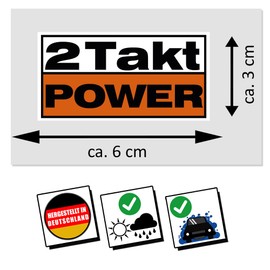 2-Stroke Power Sticker JDM Tuning Motorcycle Moped Simson Trabant Swallow Approx. 6.5 x 3 cm Pack of 2