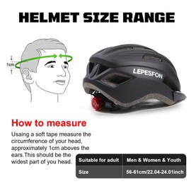Bike Helmet Men Womens Cycle Helmets Adults LEPESFON with Visor Light Breathable Mountain Bike Helmet and Mens Road Bike Helmet Adjustable Bike Helmet Women 56-61cm