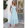 ANRABESS Womens Summer Sleeveless Maxi Dress Square Neck Smocked Boho