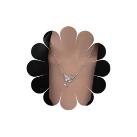 Andiyace Bohemian Butterfly Pendant Necklace Silver Butterfly Necklace 3D Butterfly Chain Necklace Jewelry for Women