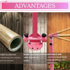 JC-ATHLETICS Gymnastic Kip Bar,Kids Girls Junior Ages 3-15,3' to 5' Adjustable Height,Home Gym Equipment,Home Training,1-4 Levels,260lbs Weight Capacity