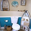 Funny Beach Bathroom Decor Silent Wall Clock Non Ticking Seashells