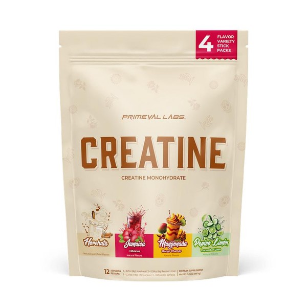 Primeval Labs Creatine Monohydrate Powder | 120 Servings + On-the-Go