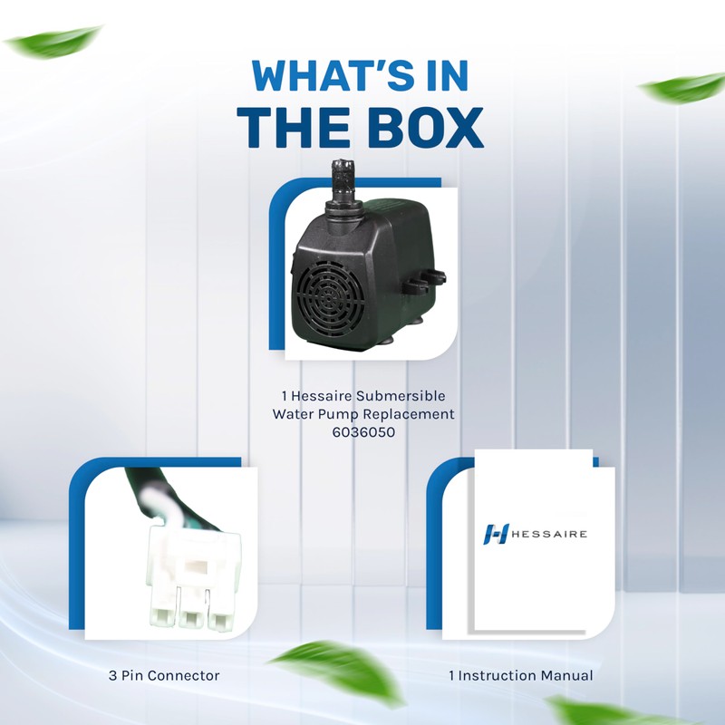 6036050 Hessaire Replacement Pump for Models: MC37A,MC37M,MC37V,MFC3600, 3100CFM