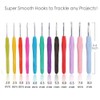 41Pack Crochet Hooks Set,Knitting Accessories Tools with Case,Aluminum Knitting Needle,Ergonomic