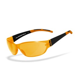 HELLY® - No.1 Bikereyes® | Biker Glasses, Motorcycle Sunglasses, Motorcycle Goggles | Anti-Fog, Windproof, Shatterproof | Top Wearing | Glasses: Airshade (Orange)