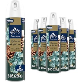 Glade Air Freshener Room Spray, Balsam & Spruce, Odor Fighting to Deliver Long Lasting Freshness, 8 Oz, 6 Count