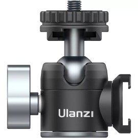 Universal Ulanzi U-60 Metal Ball Head Pan Tilt Dual Cold Shoe Tripod Head Vlog Tripod Head