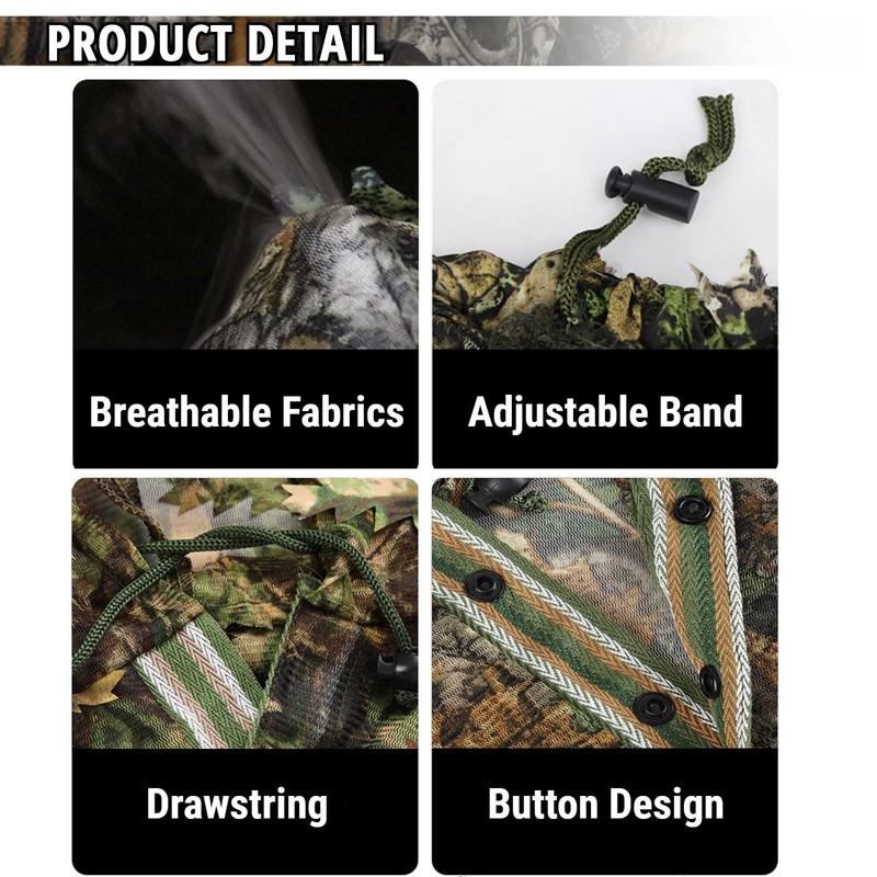 Ghillie Suit Camouflage 3D Leaf Hunting Chasse Outdoor Airsoft Camo