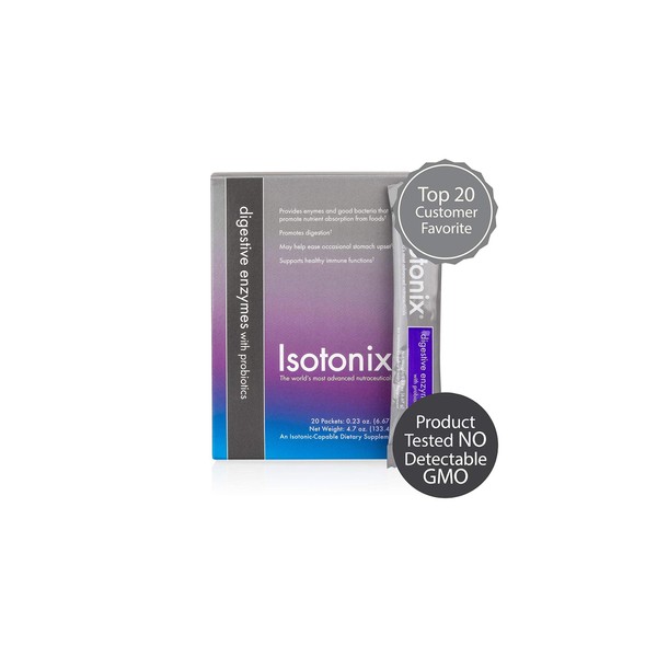 Isotonix Digestive Enzymes with Probiotics, Provides Enzymes & Good Bacteria, Promotes Nutrient Absorption from Foods, Promotes Digestion, Supports Healthy Skin, Market America (20 Packets)