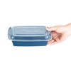 Restaurantware Asporto 38 oz Rectangle Midnight Blue Plastic To Go