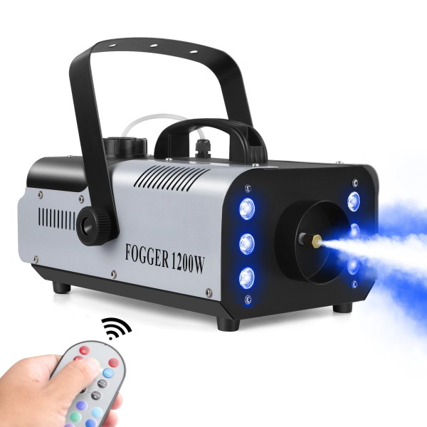 UKING Smoke Fog Machine 1200W 6LED Party Light DJ Stage