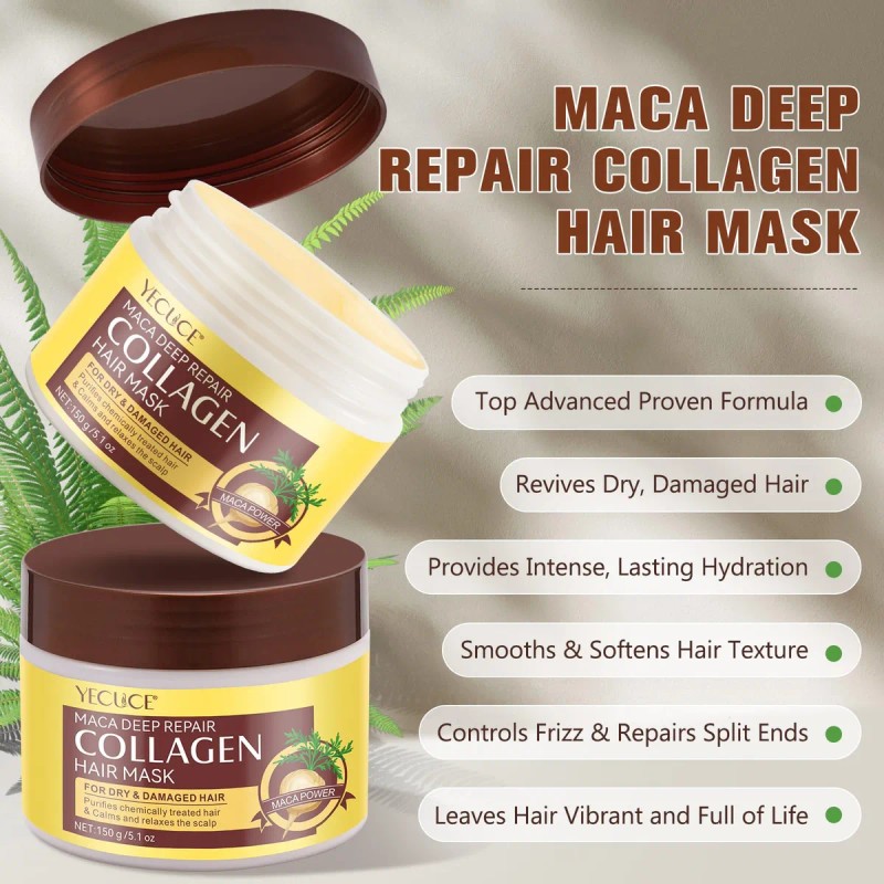 Mascarilla Colágen Yecuce Cabello Seco Dañado Reparador