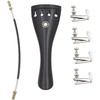 4/3 Violin Kits Set, 3 in 1 Ebony Tailpiece with