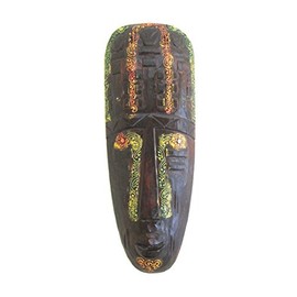 OMA African Wall Art Mask Hand Crafted Wooden Tiki For Fortune & Protection Tribal African Home Decor Large Size