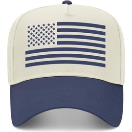 American Flag Vintage Trucker Hat | America USA | Premium Snapback Baseball Hat for Men & Women (US, Alpha, One Size, Navy Natural)